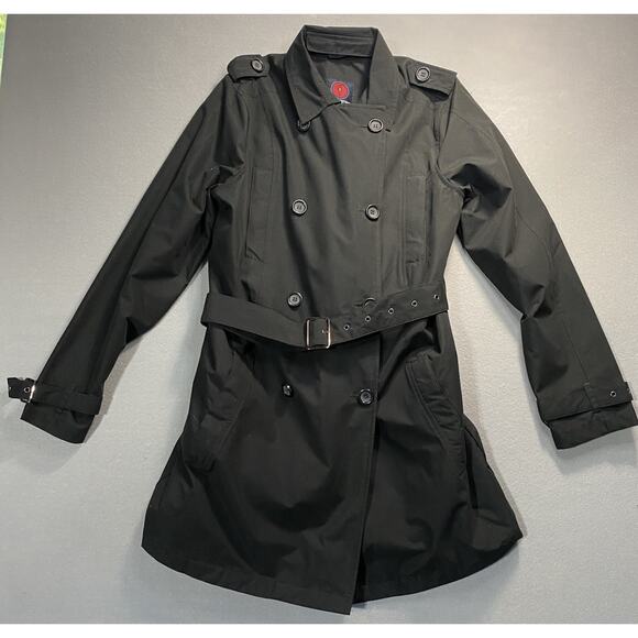 Scottevest TEC Trench Coat Jakcet Men's Size Large Black Classic Long Sleeve - Picture 1 of 6